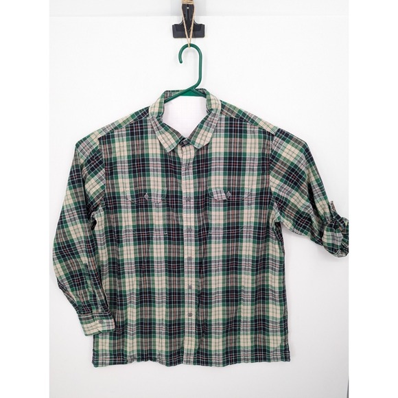croft & barrow Other - Croft & Barrow Mens XL Green Plaid Quick Dry Short Long Sleeve Button Up Shirt